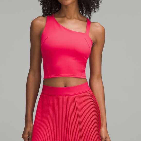 lululemon athletica Tops - Lululemon Everlux Asymmetrical Tennis Tank size 6 in cherry mist